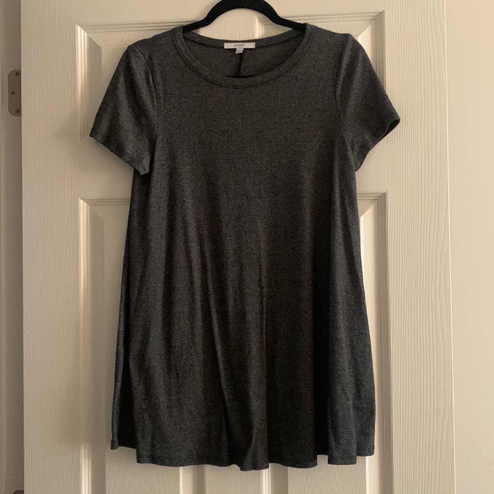Heathered gray T-shirt dress